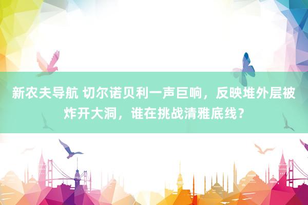 新农夫导航 切尔诺贝利一声巨响，反映堆外层被炸开大洞，谁在挑战清雅底线？