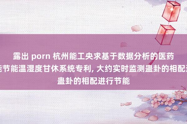 露出 porn 杭州能工央求基于数据分析的医药仓库智能节能温湿度甘休系统专利, 大约实时监测蛊卦的相配进行节能