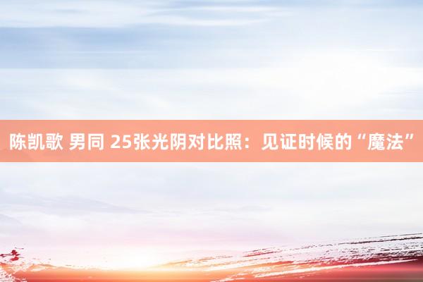 陈凯歌 男同 25张光阴对比照：见证时候的“魔法”